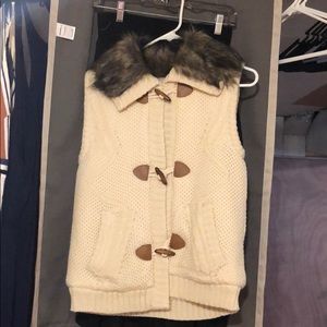 Cream colored sweater vest